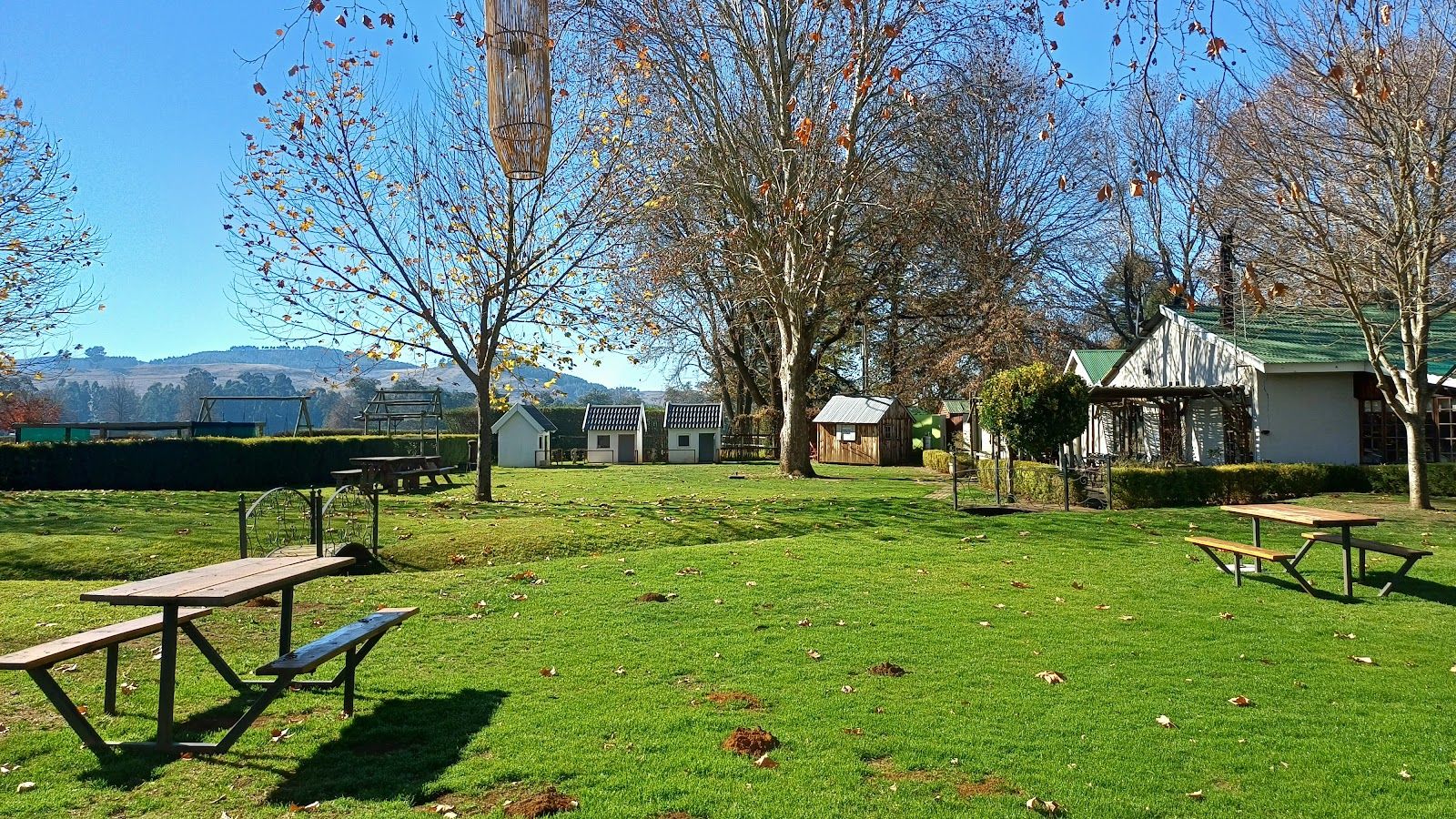 The lawn and the mountains